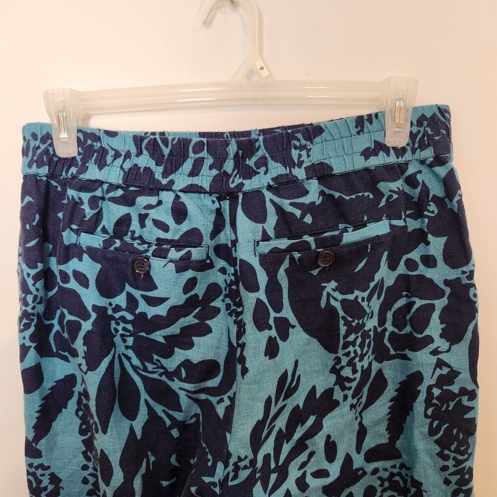 Soft Surroundings Pants Size Medium Womens Linen Blue Lucca Wide Leg Beachy Boho - Picture 6 of 9